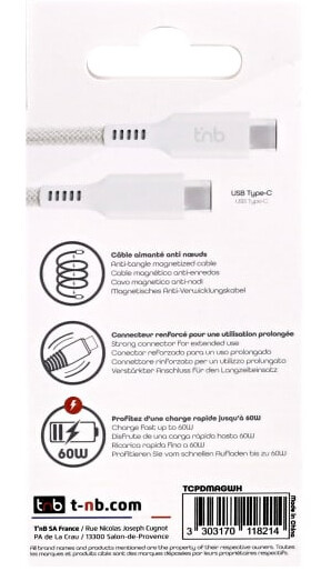 T'nB TCPDMAGWH USB-kabel 1,5 m USB C Wit - Afbeelding 5