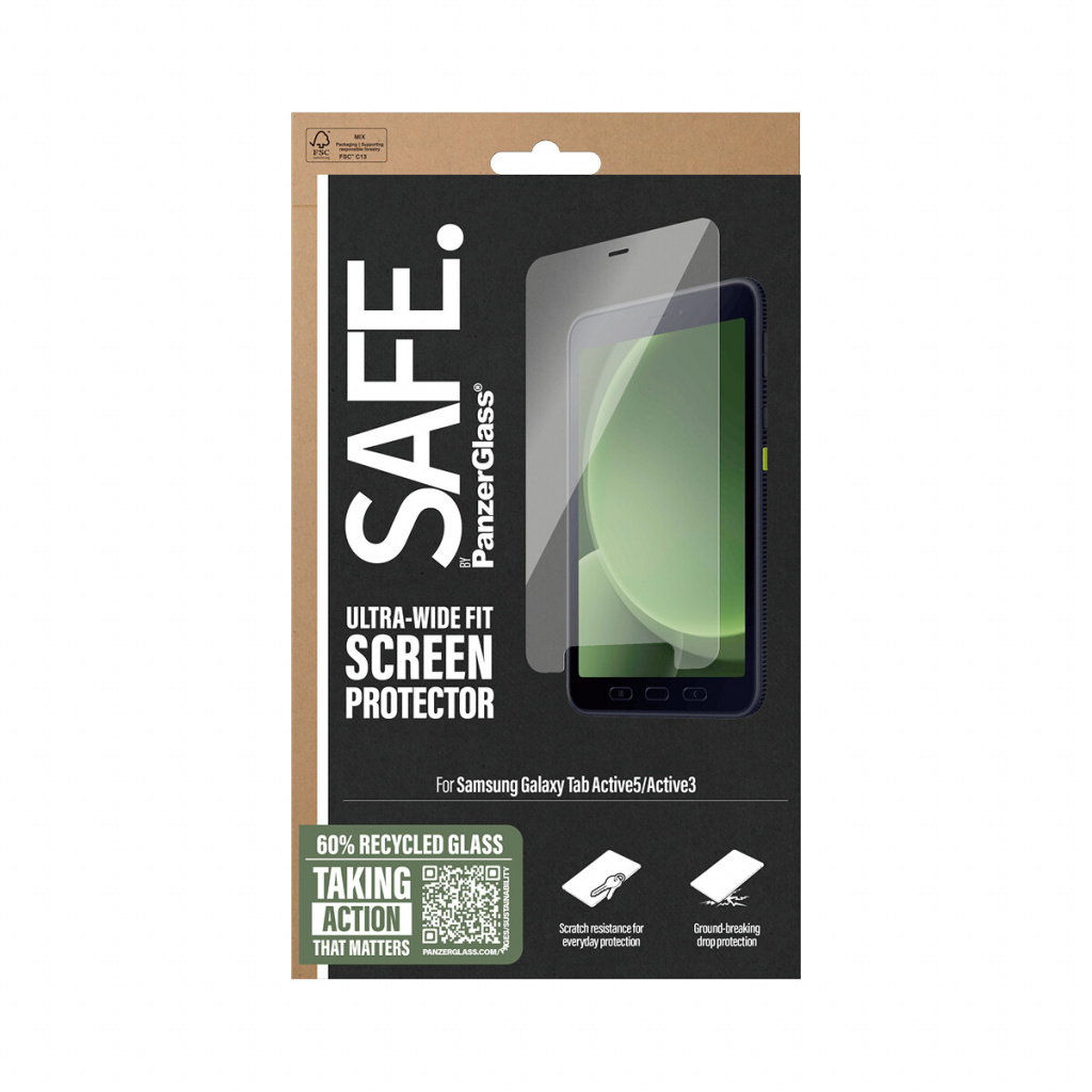 PanzerGlass SAFE. by ® Screen Protector Samsung Galaxy Tab Active5 | Active3 | Ultra-Wide Fit Doorzichtige schermbeschermer 1 st - Afbeelding 3