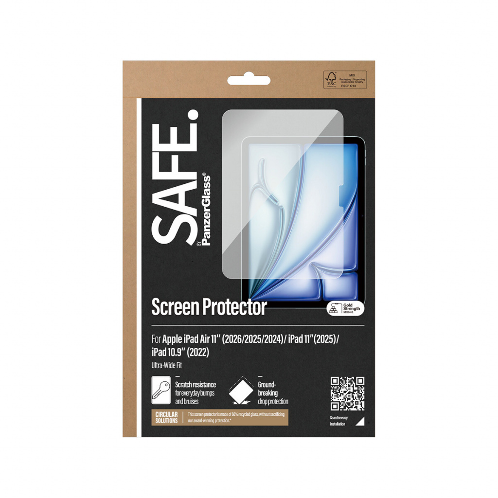 PanzerGlass SAFE. by ® Screen Protector iPad Air 11'' (2024-2026) | iPad 11'' (2025) | iPad 10.9'' (2022) | Ultra-Wide Fit Doorz - Afbeelding 4