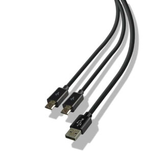 LEXIP X STEELPLAY Dual Play & Charge Cable for Controller 3m Black PS4