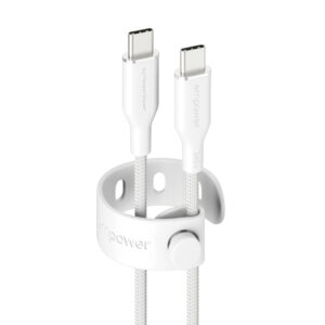 PanzerGlass empower™ by ® Racing 240W USB-C to USB-C Cable | USB 2.0 | 1.2M | Silver White USB-kabel Wit