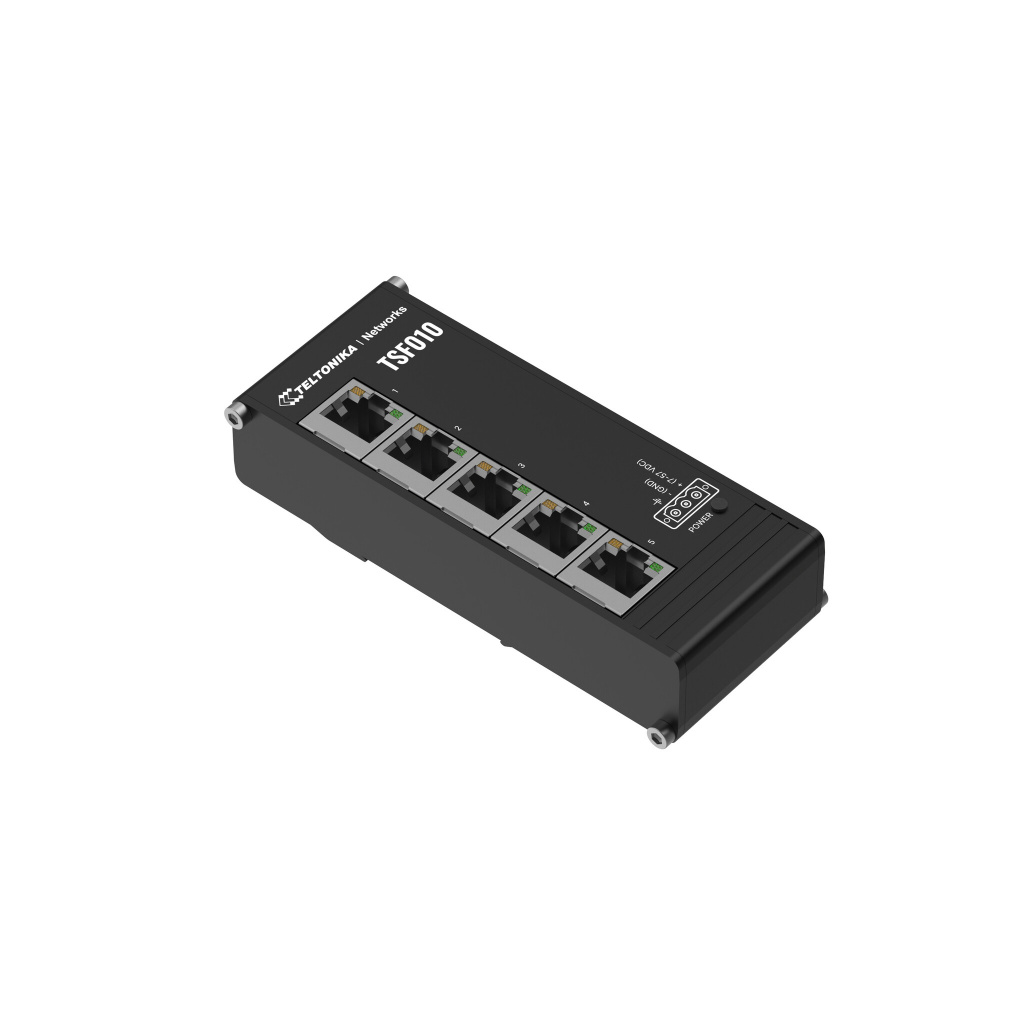 Teltonika NETWORKS TSF010 Flat Ethernet Switch Unmanaged Fast Ethernet (10/100) DIN rail Zwart - Afbeelding 4