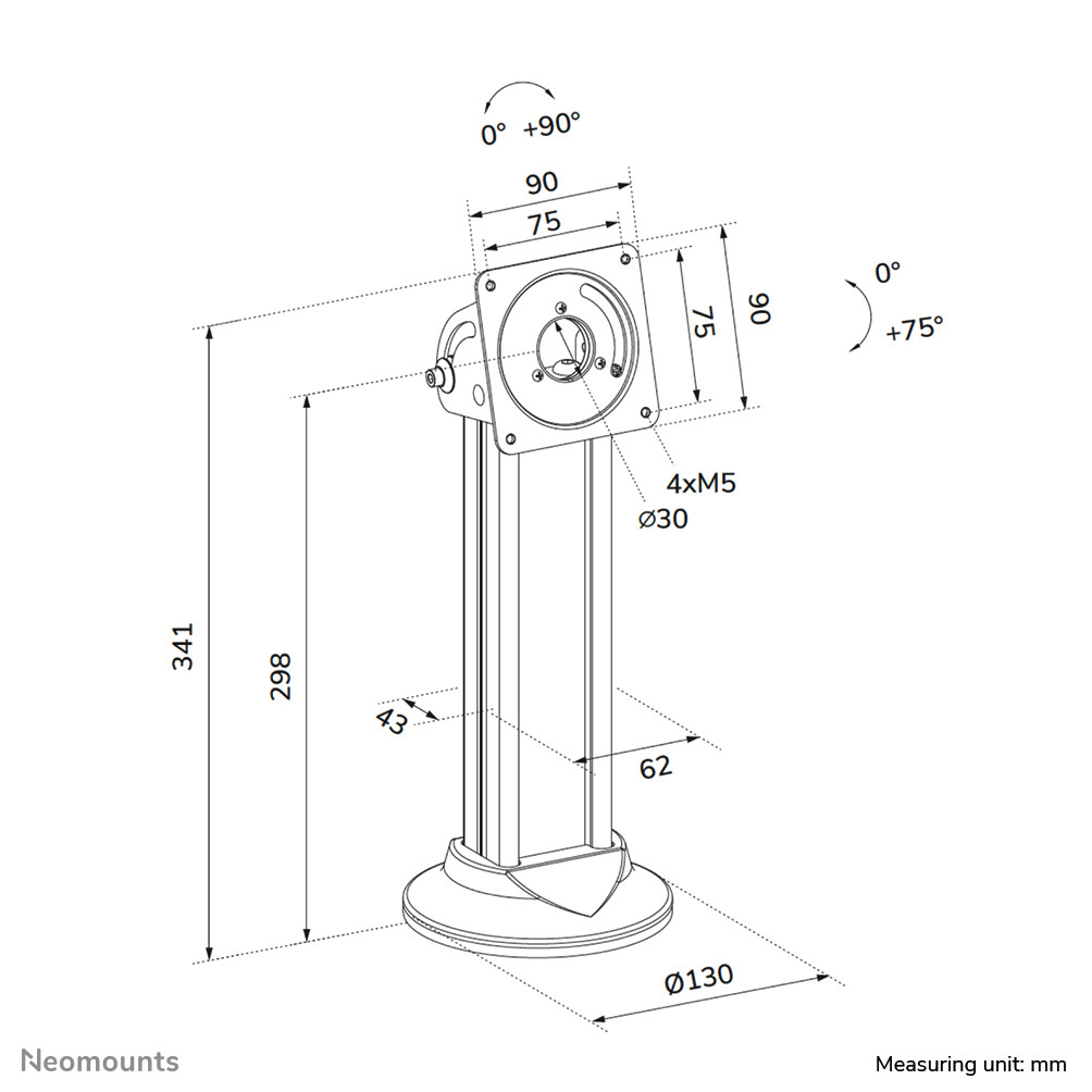 Neomounts DS15-632BL1 Tablet standaard bureau - max 3 kg - Afbeelding 14