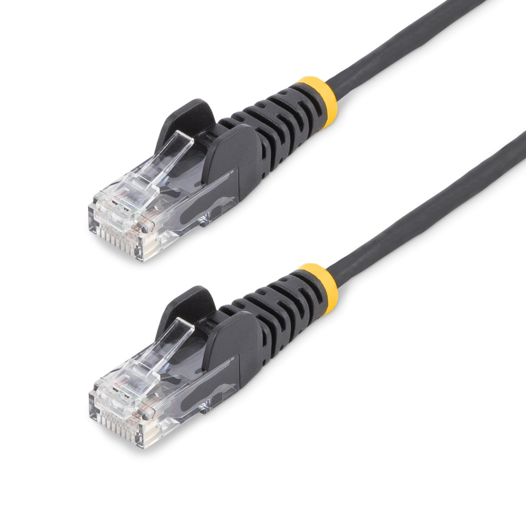 StarTech.com 15m Dunne CAT6 Ethernet Kabel, Zwart, Snagless, 100W PoE, UTP, LSZH, 28AWG Pure Koperdraad, Slim RJ45 Netwerk Patch