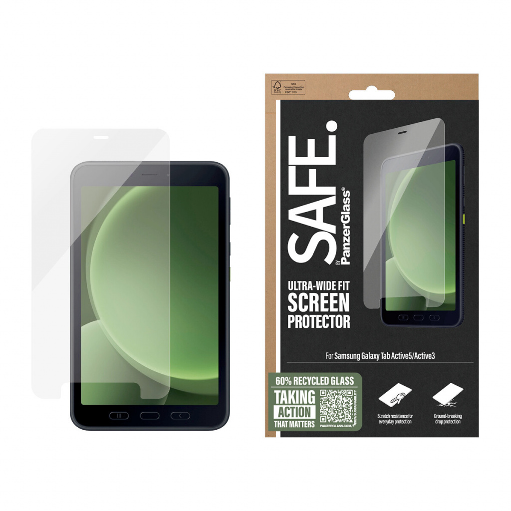 PanzerGlass SAFE. by ® Screen Protector Samsung Galaxy Tab Active5 | Active3 | Ultra-Wide Fit Doorzichtige schermbeschermer 1 st - Afbeelding 2