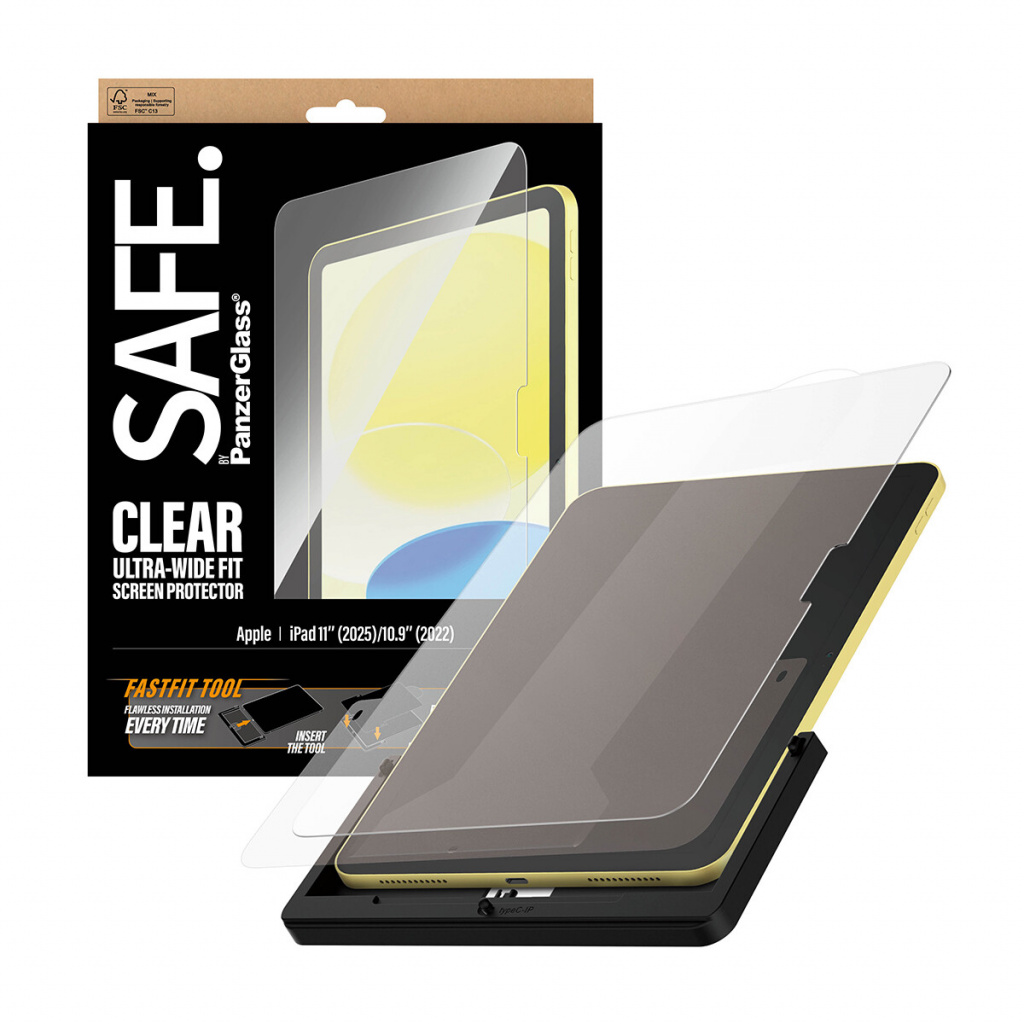 PanzerGlass SAFE. by ® Screen Protector iPad 11" (2025) | 10.9" (2022) | Ultra-Wide Fit w. Fastfit tool Doorzichtige schermbesch - Afbeelding 5