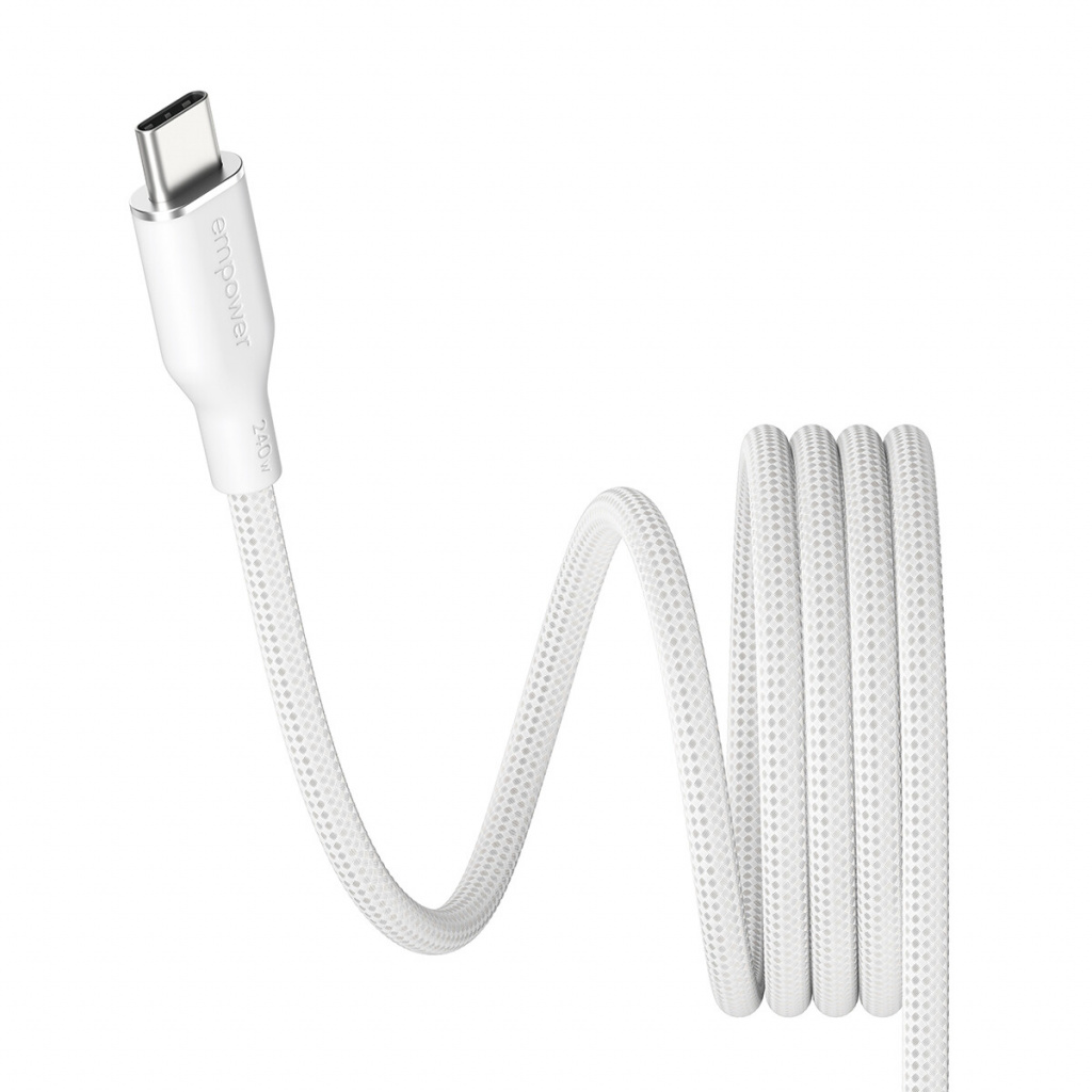 PanzerGlass empower™ by ® Magnetic 240W USB-C to USB-C Cable | USB 2.0 | 1.5M | Silver White USB-kabel Wit - Afbeelding 6