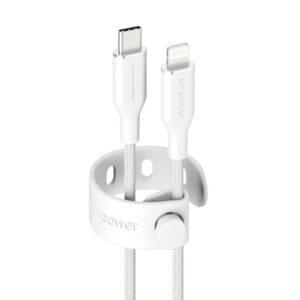 PanzerGlass empower™ by ® Racing 60W USB-C to Lightning Cable | USB 2.0 | 1.2M | Silver White USB-kabel Wit