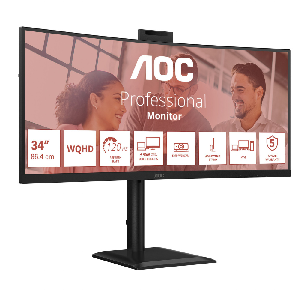 AOC E4 CU34E4CW computer monitor 86,4 cm (34") 3440 x 1440 Pixels UltraWide Quad HD LED Zwart - Afbeelding 19