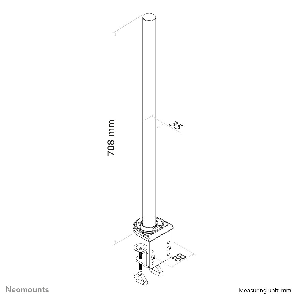 Neomounts FPMA-D935POLE Verlengbuis monitorarm - h 70 cm - Afbeelding 2