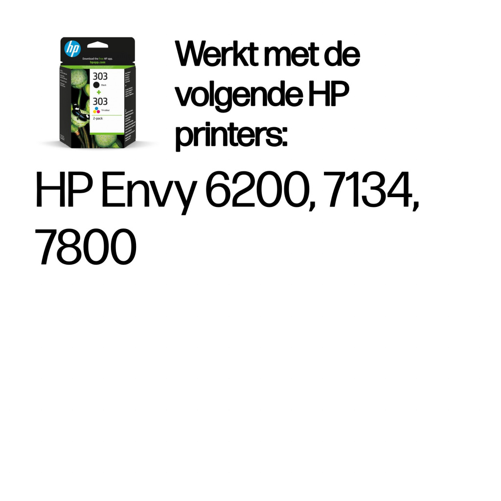 HP 303 originele zwarte/drie-kleuren inktcartridges, 2-pack - Afbeelding 2