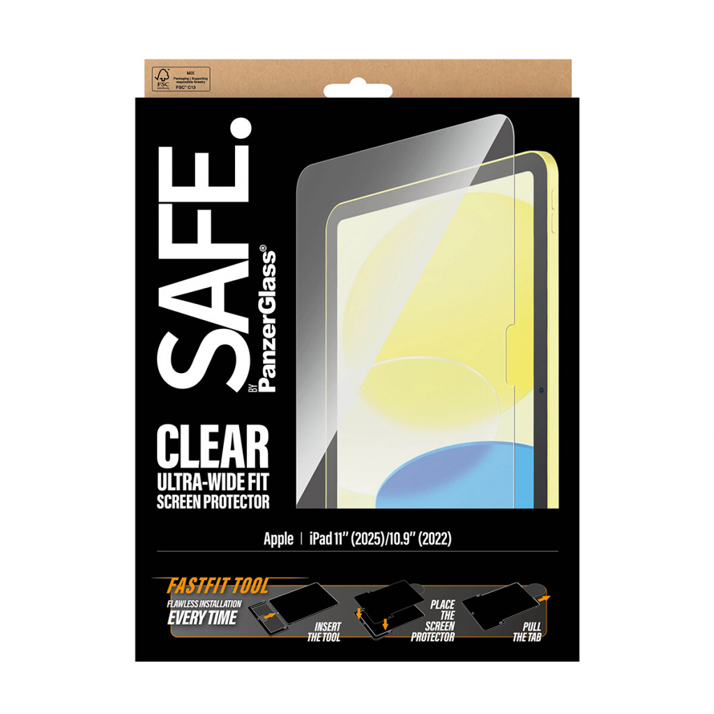 PanzerGlass SAFE. by ® Screen Protector iPad 11" (2025) | 10.9" (2022) | Ultra-Wide Fit w. Fastfit tool Doorzichtige schermbesch - Afbeelding 3