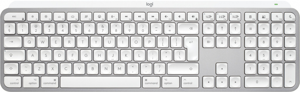 Logitech Master MX Keys S for Mac toetsenbord Kantoor RF-draadloos + Bluetooth QWERTY US International Aluminium, Wit