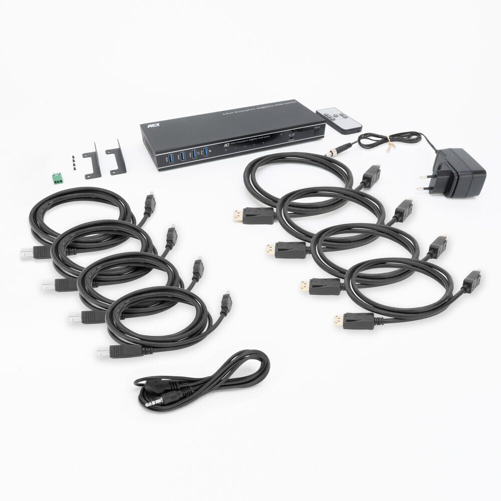ACT 4-Poorts DisplayPort 4K@60Hz KVM Switch - Afbeelding 3