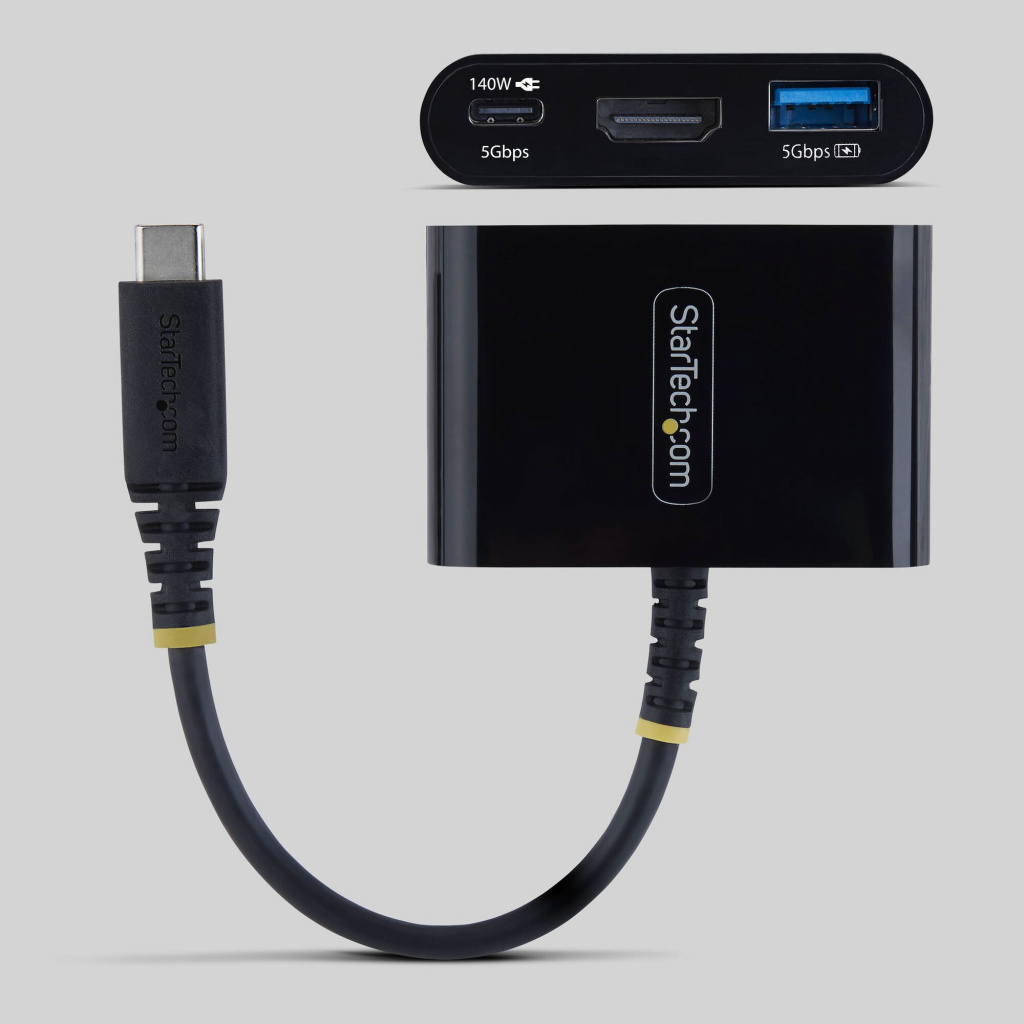 StarTech.com USB-C naar HDMI Multiport Adapter met 140W PD Charging, 4K 60Hz HDMI, USB 5Gbps Hub, Mini Dock voor MacBook / Dell - Afbeelding 2