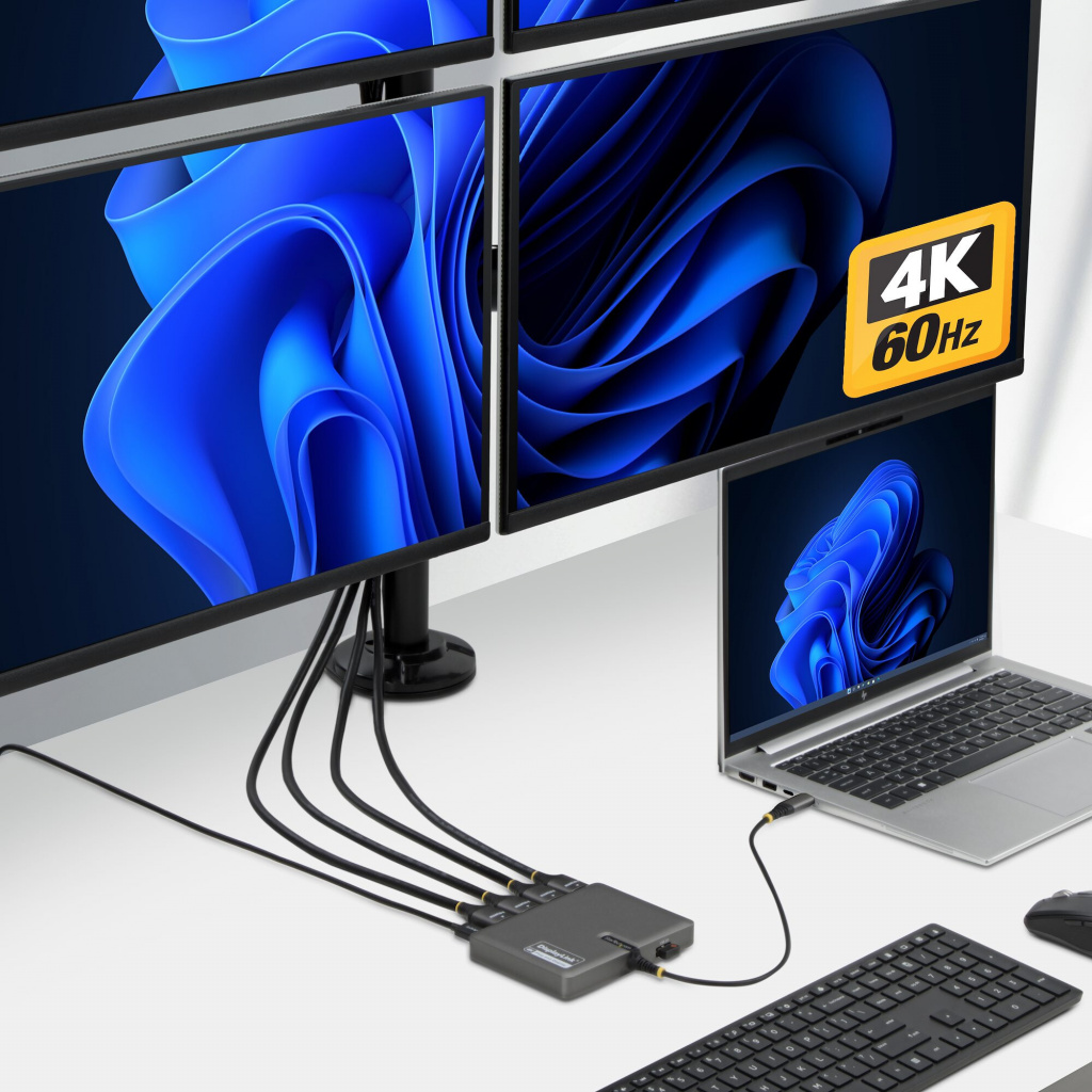 StarTech.com QUAD-USB-HDMI-ADAPT laptop dock & poortreplicator Bedraad USB 3.2 Gen 1 (3.1 Gen 1) Type-C Grijs - Afbeelding 4