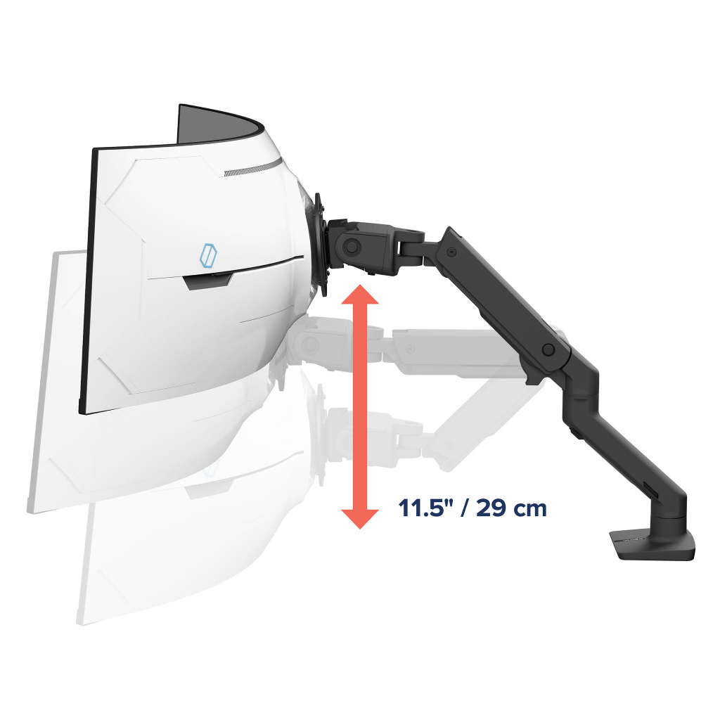 Ergotron HX Series HX ARM WITH VERY HEAVY DUTY PIVOT DESK 144,8 cm (57") Bureau Zwart - Afbeelding 5