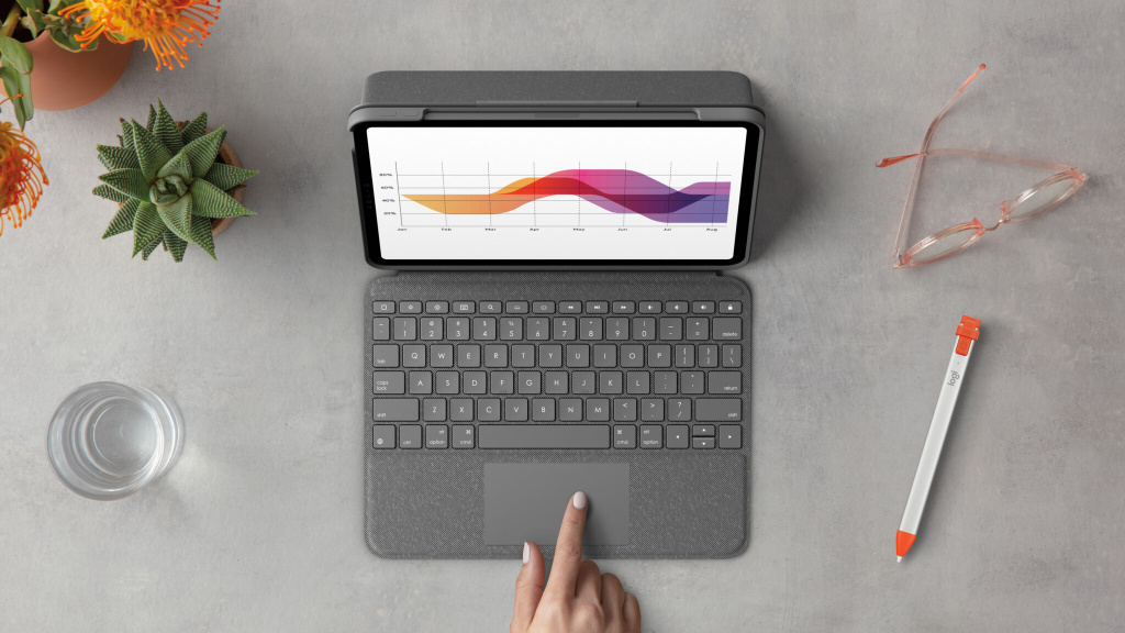 Logitech Folio Touch QWERTY Scandinavisch Smart Connector Grijs - Afbeelding 10