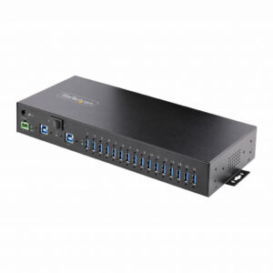 StarTech.com 16-Port Industriële USB Hub met Power Adapter, 5Gbps, Metalen Behuizing, Monteerbaar, ESD Bescherming, Terminal Blo