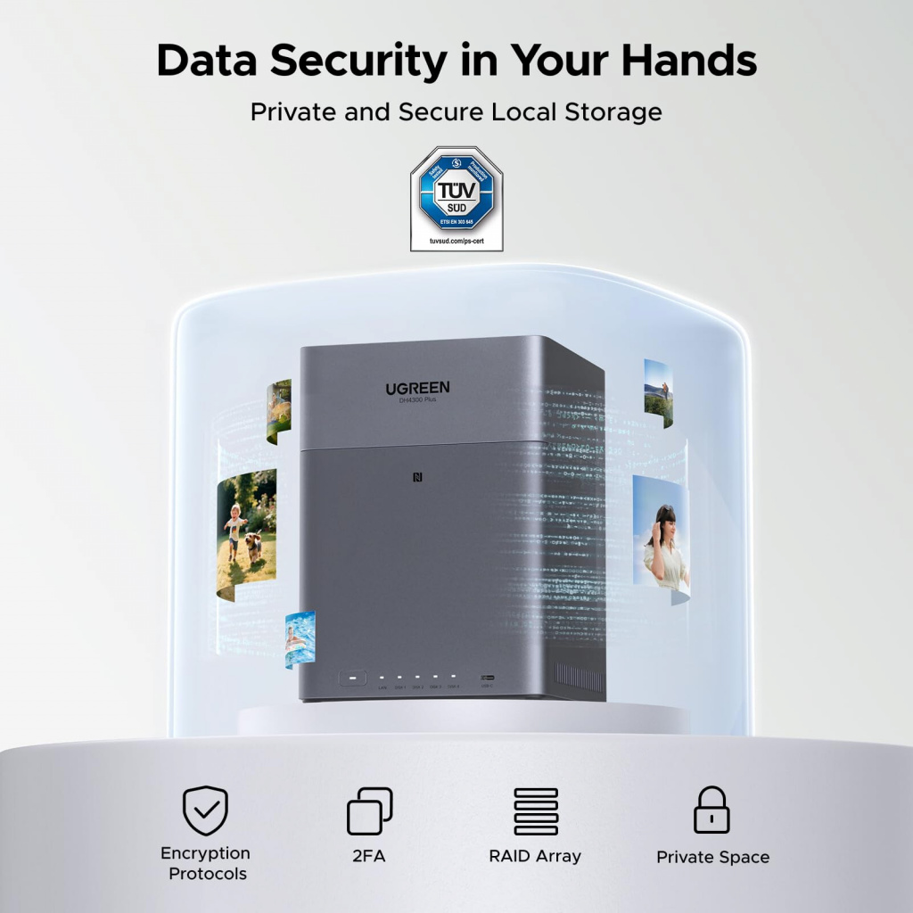 Ugreen DH4300 Plus NAS Mini Tower 8 GB LPPDDR4X UGOS Pro Grijs - Afbeelding 6