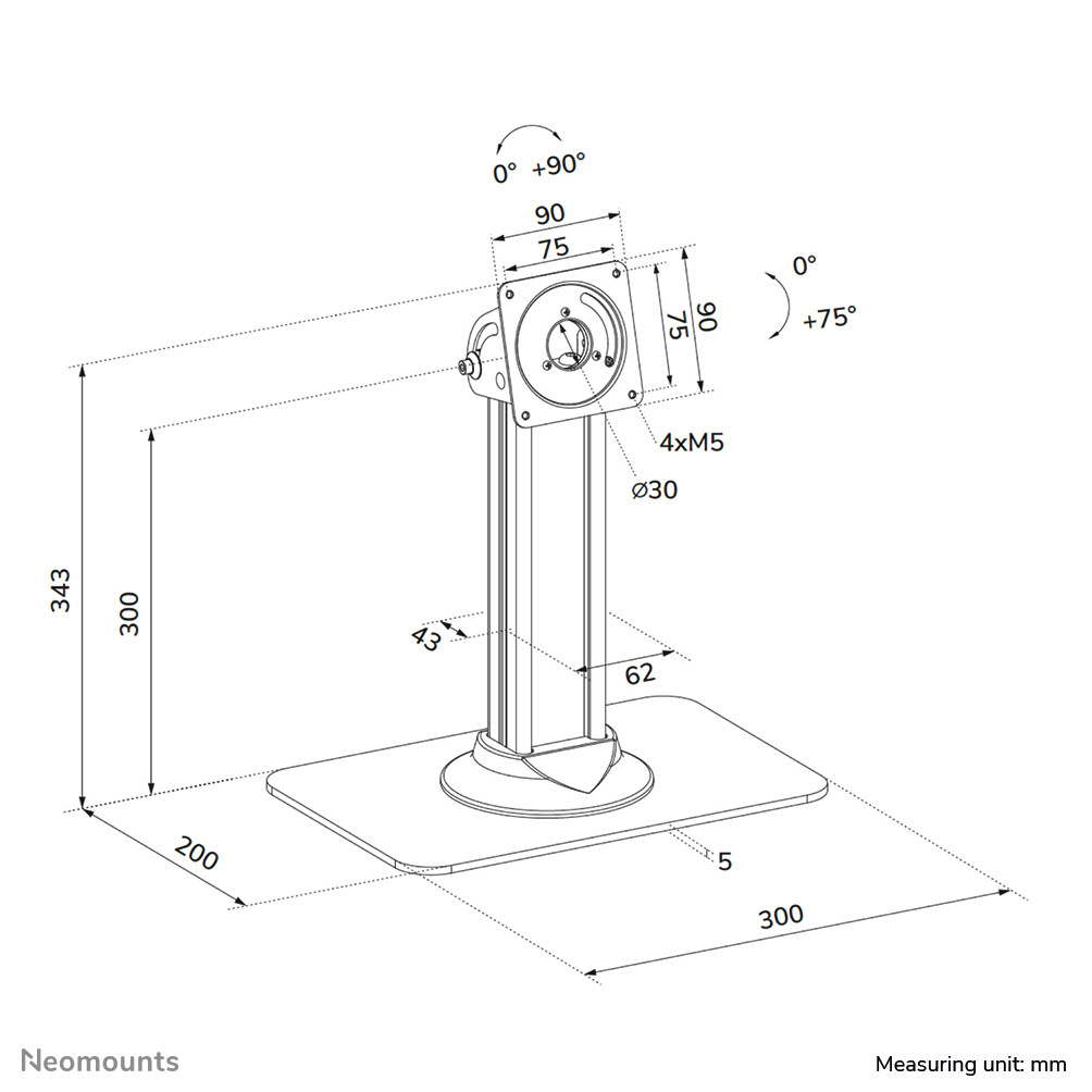 Neomounts DS15-631BL1 Tablet standaard bureau - max 3 kg - Afbeelding 13