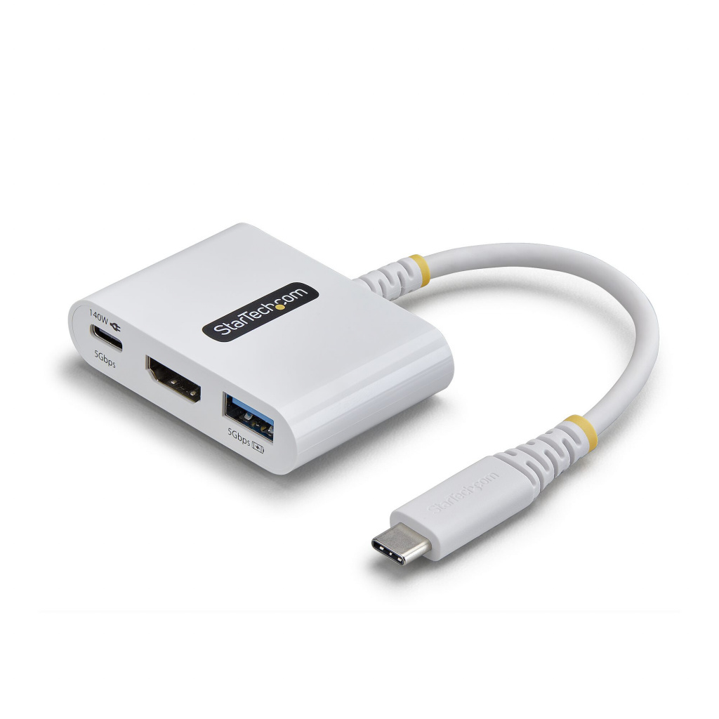 StarTech.com USB-C naar HDMI Multiport Adapter met 140W PD Charging, 4K 60Hz HDMI, USB 5Gbps Hub, Mini Dock voor MacBook / Dell