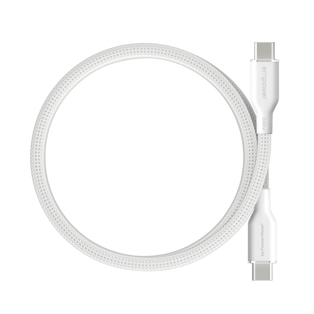 PanzerGlass empower™ by ® Magnetic 240W USB-C to USB-C Cable | USB 2.0 | 1.5M | Silver White USB-kabel Wit - Afbeelding 4