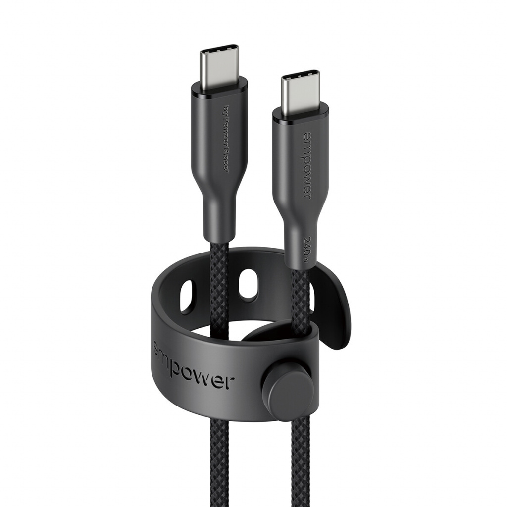 PanzerGlass empower™ by ® Racing 240W USB-C to USB-C Cable | USB 2.0 | 2M | Space Black USB-kabel Zwart