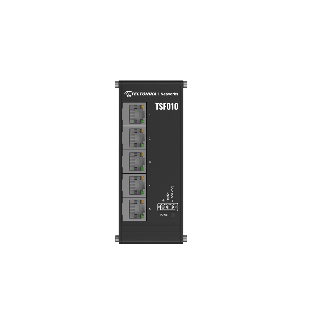 Teltonika NETWORKS TSF010 Flat Ethernet Switch Unmanaged Fast Ethernet (10/100) DIN rail Zwart - Afbeelding 3