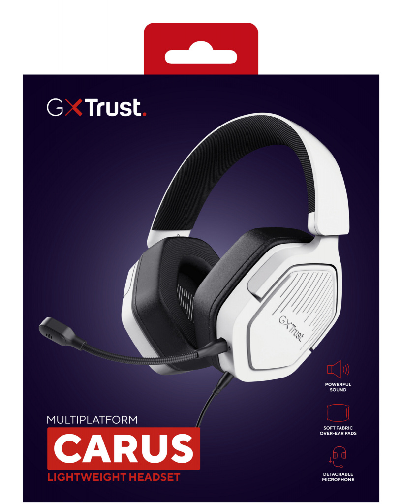 Trust GXT 492W Carus Gaming Headset - Bedrade gamingheadset – Afneembare microfoon – Over-ear ontwerp – Wit - Afbeelding 9
