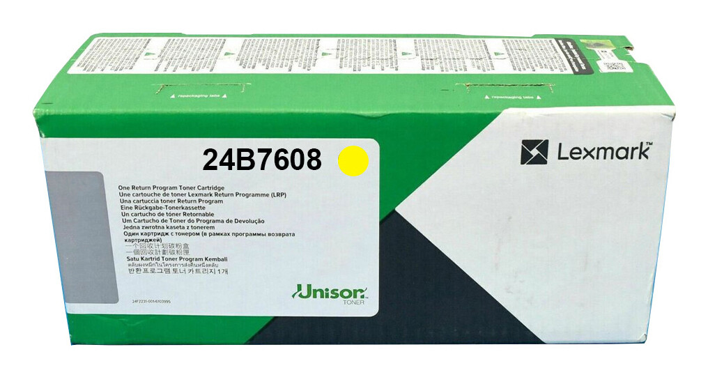 Lexmark 24B7608 tonercartridge 1 stuk(s) Origineel Geel