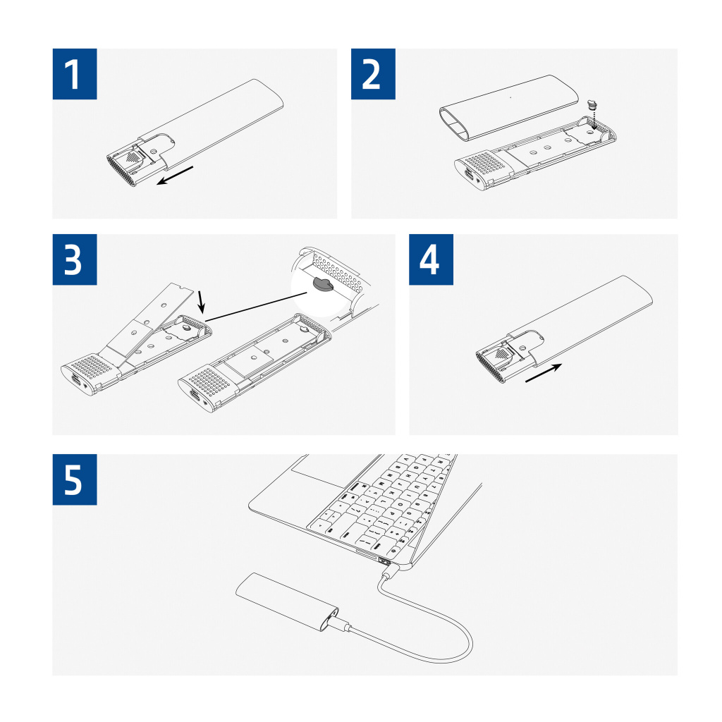 ACT USB-C M.2 NVMe / PCIe SSD Behuizing, tool-free - Afbeelding 8