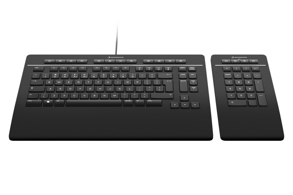 3Dconnexion Keyboard Pro with Numpad toetsenbord Kantoor USB + RF Wireless + Bluetooth QWERTY US International Zwart - Afbeelding 5