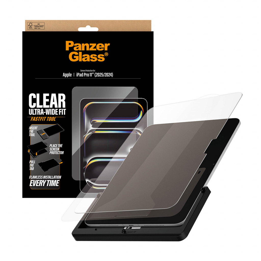PanzerGlass ® Screen Protector iPad Pro 11" (2024-2025) | Ultra-Wide Fit w. Fastfit tool Doorzichtige schermbeschermer Apple 1 s - Afbeelding 5