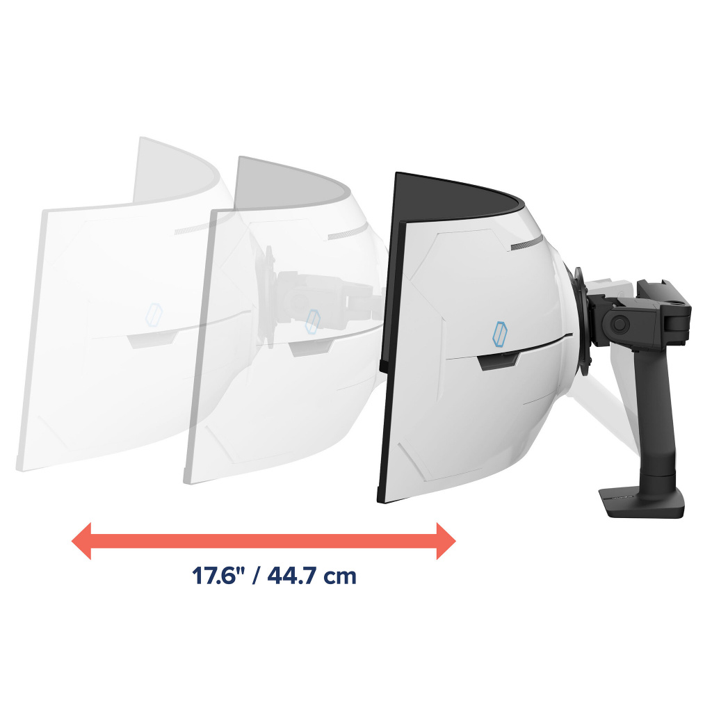 Ergotron HX Series HX ARM WITH VERY HEAVY DUTY PIVOT DESK 144,8 cm (57") Bureau Zwart - Afbeelding 4