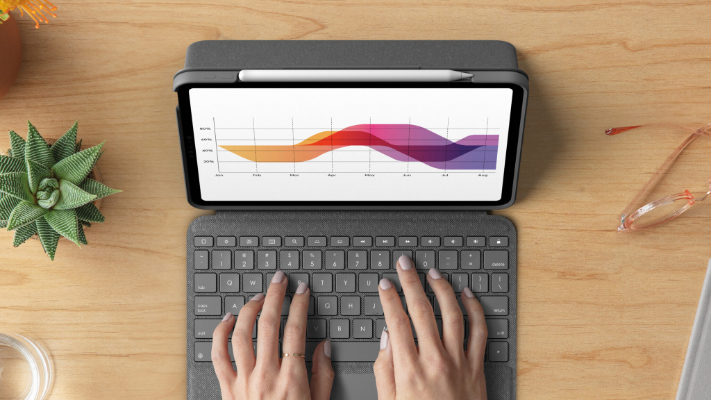 Logitech Folio Touch QWERTY Scandinavisch Smart Connector Grijs - Afbeelding 6