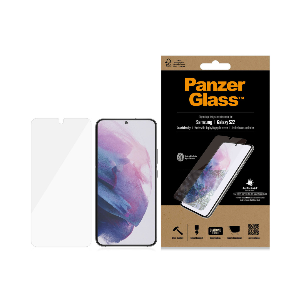 PanzerGlass ® UltraForce1 Samsung Galaxy S22 5G | Screen Protector Doorzichtige schermbeschermer 1 stuk(s) - Afbeelding 3