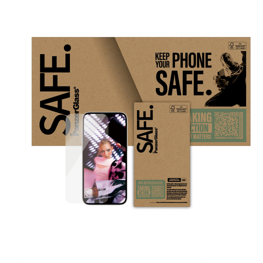 PanzerGlass SAFE. by ® Screen Protector iPhone 17e | 16e | 14 | 13 | 13 Pro | Ultra-Wide Fit Doorzichtige schermbeschermer Apple - Afbeelding 2