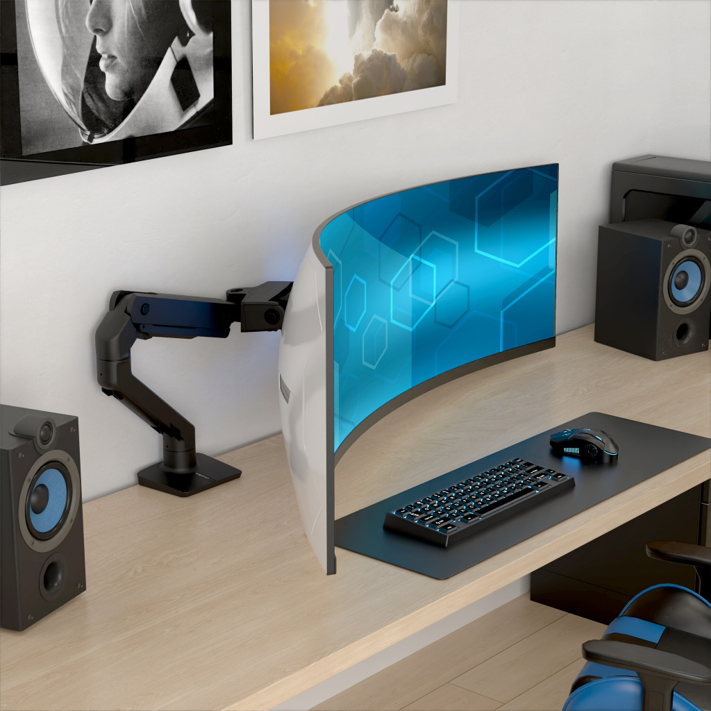 Ergotron HX Series HX ARM WITH VERY HEAVY DUTY PIVOT DESK 144,8 cm (57") Bureau Zwart - Afbeelding 3