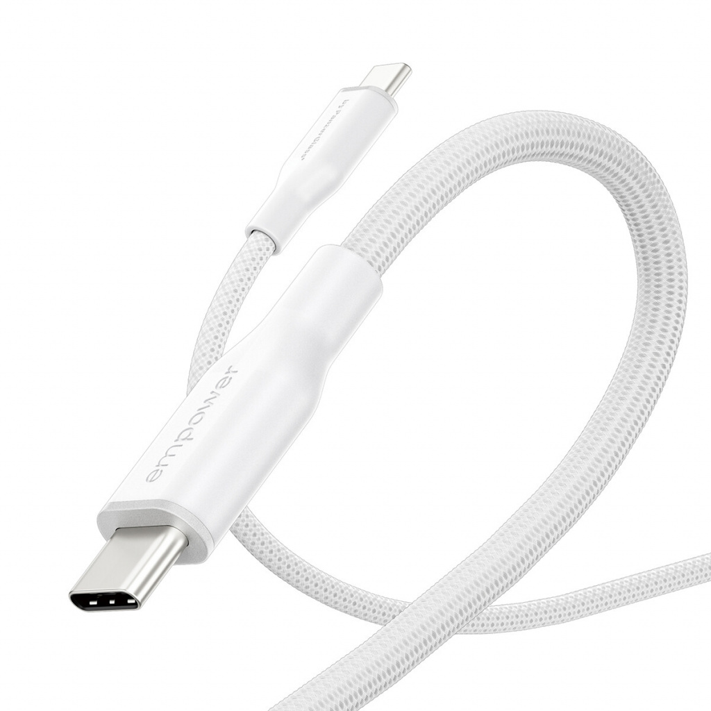 PanzerGlass empower™ by ® Racing 60W USB-C to USB-C Cable | USB 2.0 | 1.2M | Silver White USB-kabel Wit - Afbeelding 6