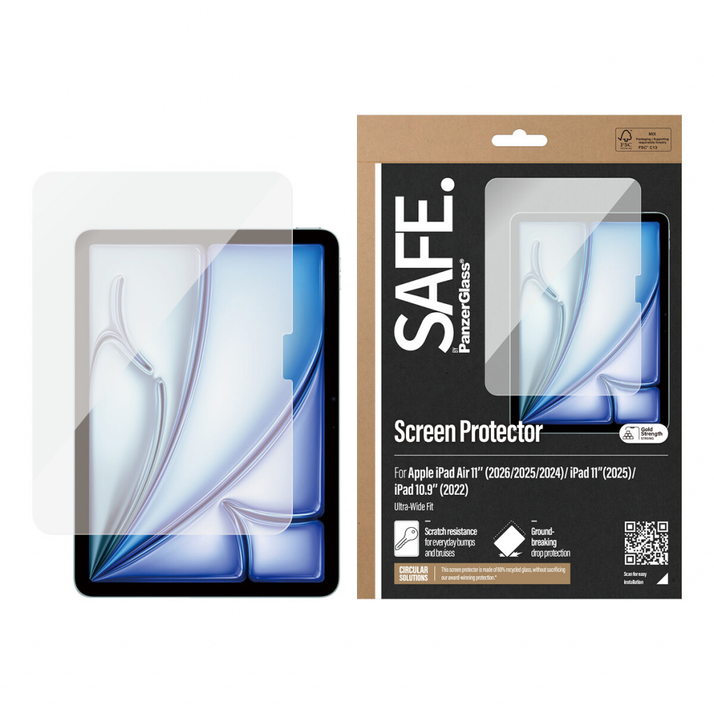 PanzerGlass SAFE. by ® Screen Protector iPad Air 11'' (2024-2026) | iPad 11'' (2025) | iPad 10.9'' (2022) | Ultra-Wide Fit Doorz - Afbeelding 3
