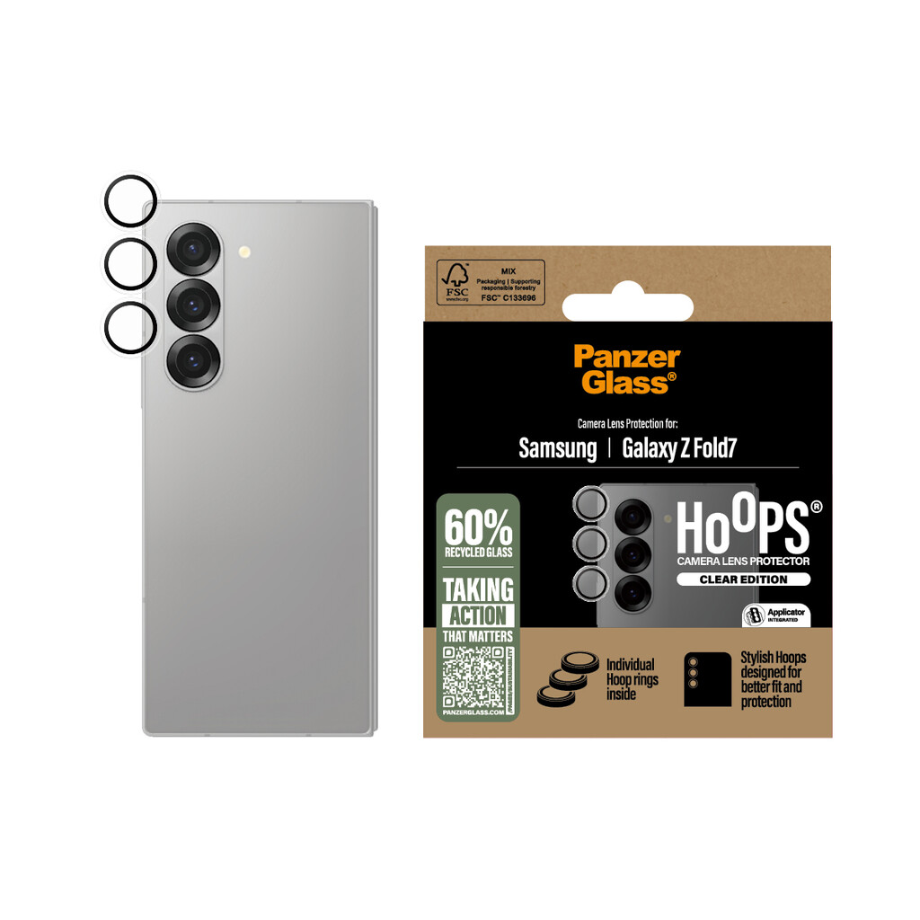 PanzerGlass ® Hoops® Camera Lens Protector Transparent Samsung Galaxy Z new Fold7 | Fold 7 Doorzichtige schermbescher - Afbeelding 2