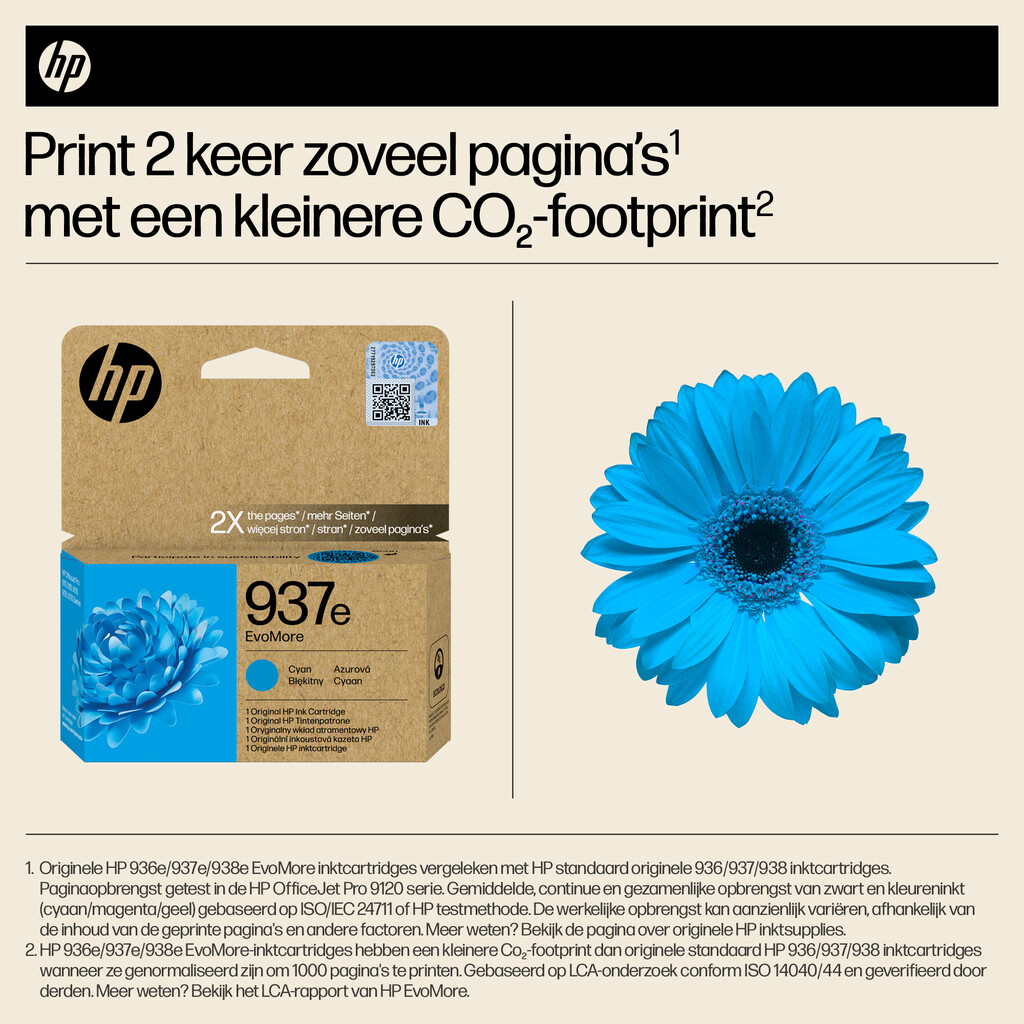 HP 937e EvoMore originele cyaan inktcartridge - Afbeelding 6