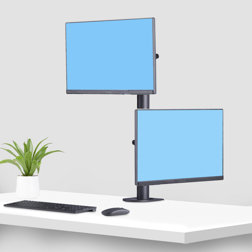 StarTech.com Monitorstandaard voor Twee Verticaal Gestapelde Schermen, Dual 49", Max 32kg, C-Klem, Quick-Release VESA Systeem, W - Afbeelding 8