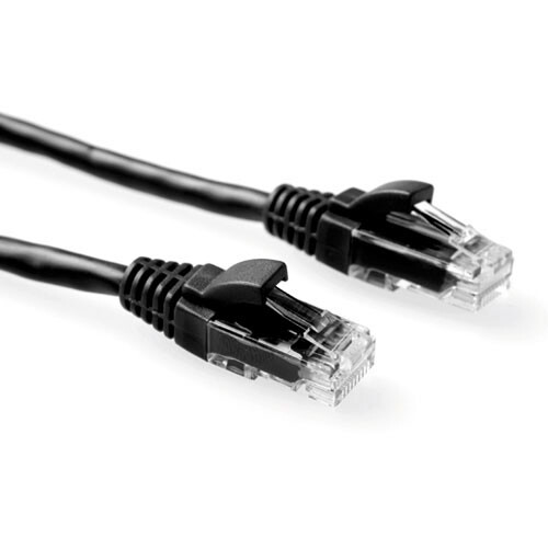 ACT Zwarte 0,5 meter U/UTP CAT6 patchkabel snagless met RJ45 connectoren
