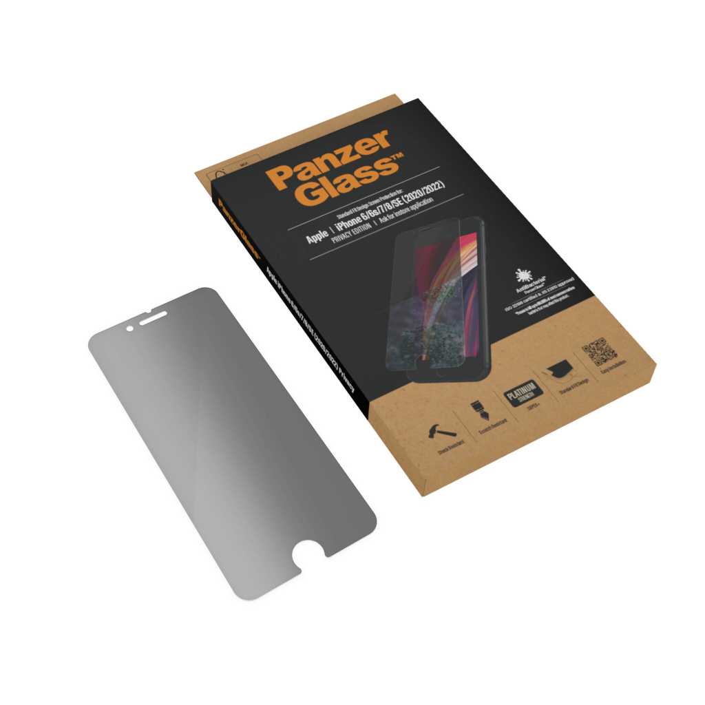 PanzerGlass ® Privacy Screen Protector iPhone SE (2020/2022) | 8 | 7 | 6 | 6s | Standard Fit Doorzichtige schermbeschermer Apple - Afbeelding 5
