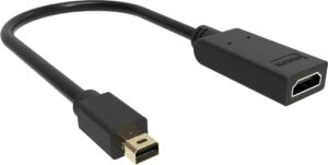 Vision TC-MDPHDMI/BL video kabel adapter Mini DisplayPort HDMI Type A (Standaard) Zwart