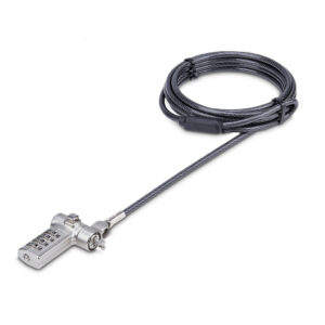 StarTech.com 2m Universeel Laptop Kabelslot, Security Kabel met Vooraf Ingesteld Combinatieslot, Compatibel met Noble Wedge&reg;