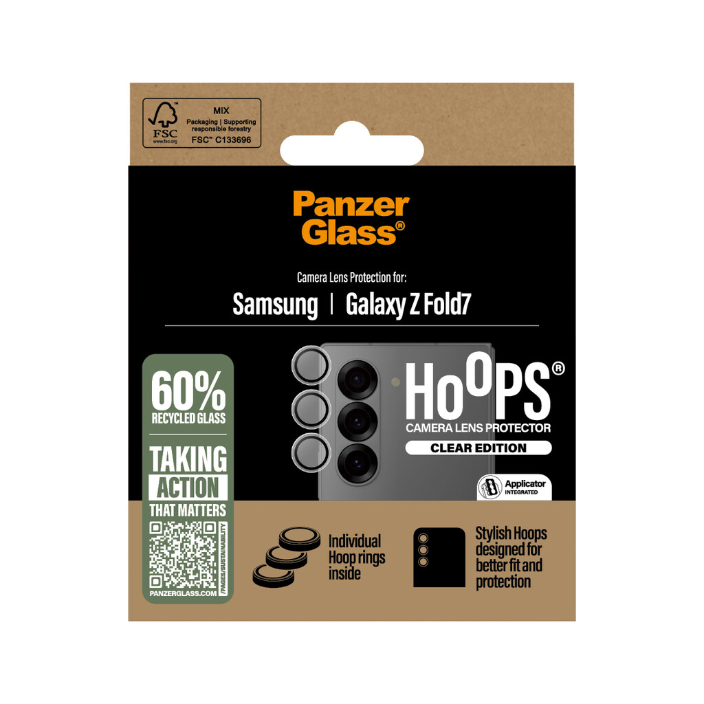 PanzerGlass ® Hoops® Camera Lens Protector Transparent Samsung Galaxy Z new Fold7 | Fold 7 Doorzichtige schermbescher - Afbeelding 3