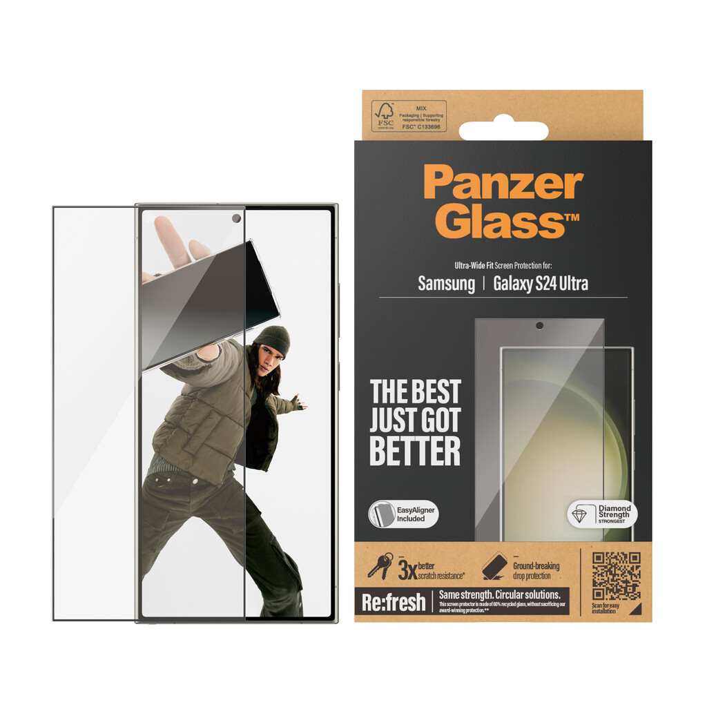 PanzerGlass ® Screen Protector Samsung Galaxy S24 Ultra | Ultra-Wide Fit w. EasyAligner Doorzichtige schermbeschermer 1 stuk(s) - Afbeelding 2